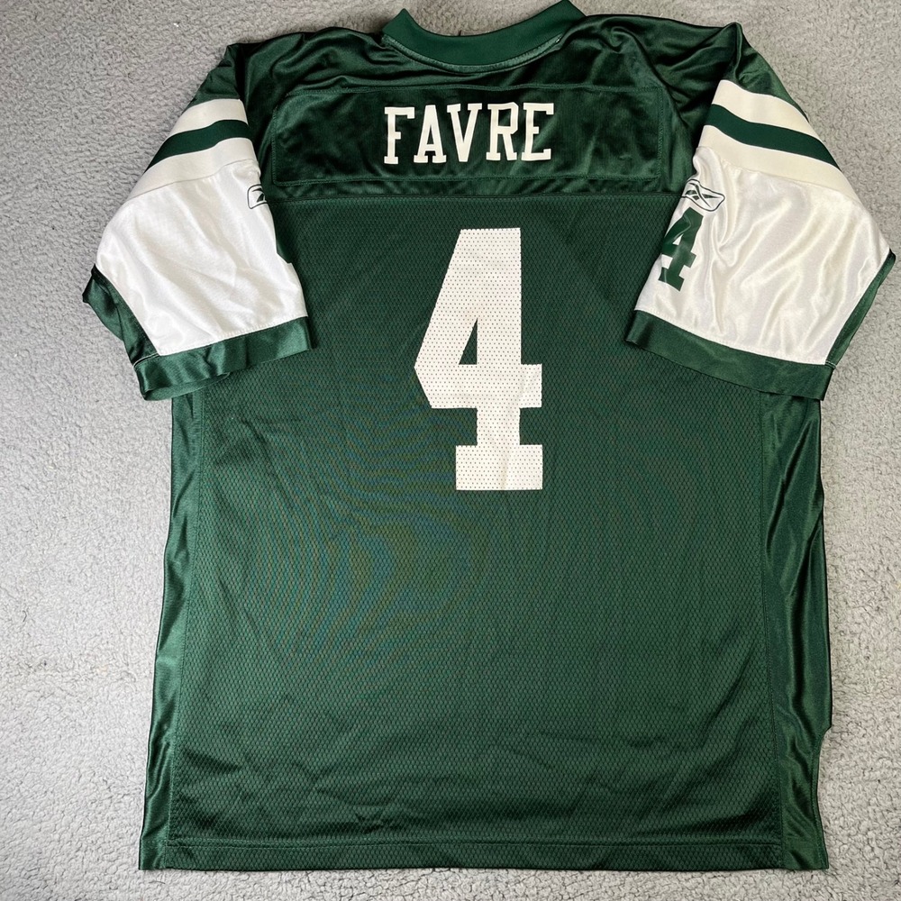New York Jets Brett Favre Jersey Reebok Men 2XL NFL Football Mesh